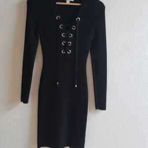 Michael Kors Lace-Up Ribbed Dress